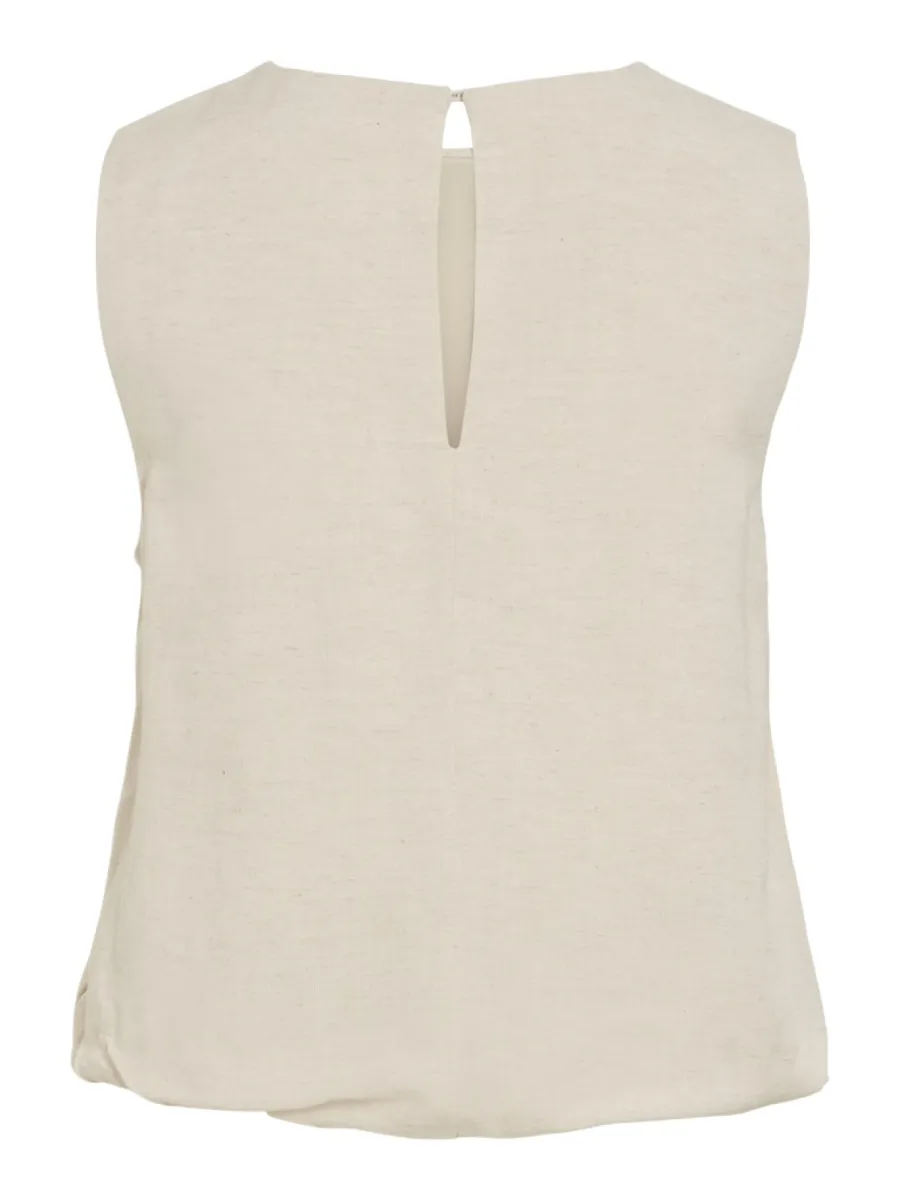 VILA-VIPRISILLA O-NECK S/L BALLOON TOP/V-14113568-Super Light Natural Melange-NATUREL