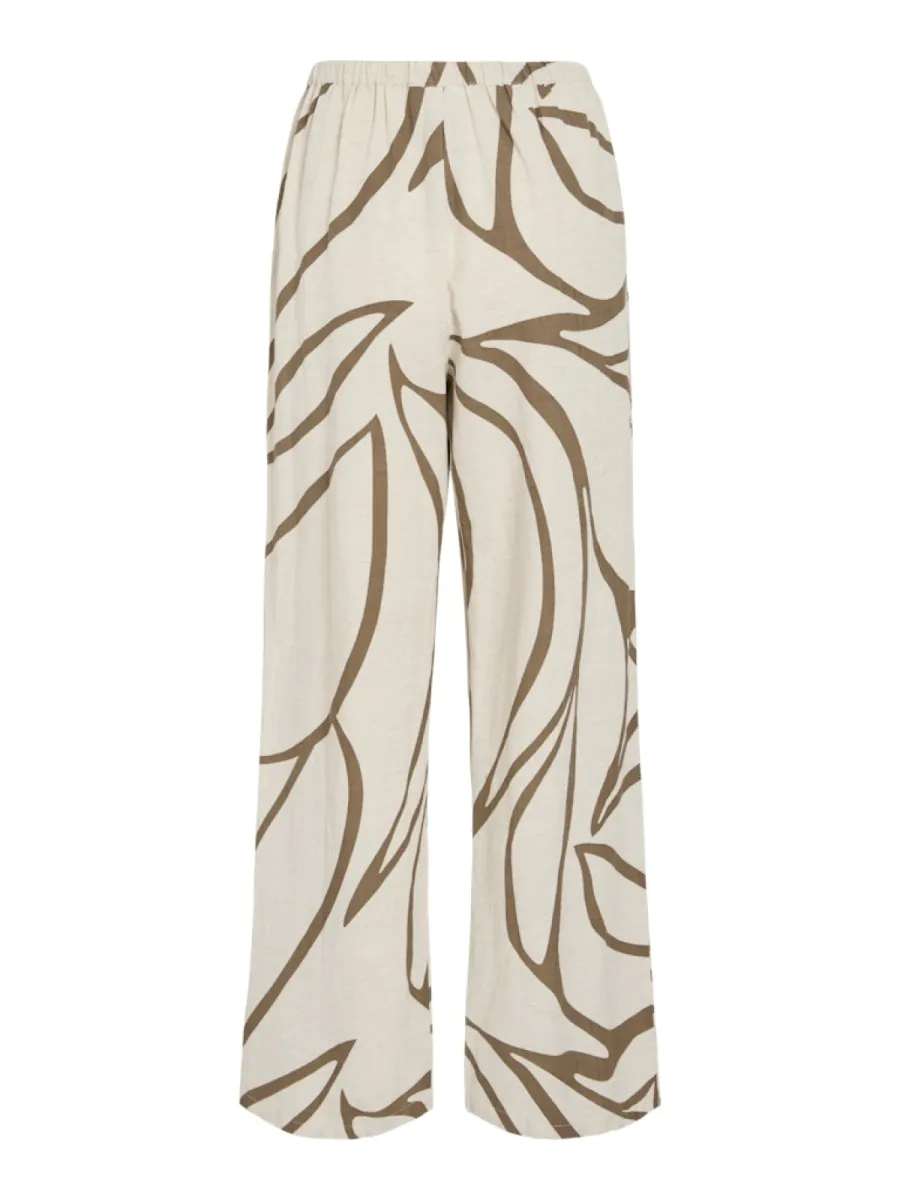 VILA-VIPRISILLA RW WIDE PANTS - NOOS-14104793-Cub Aop Flower-ZAND