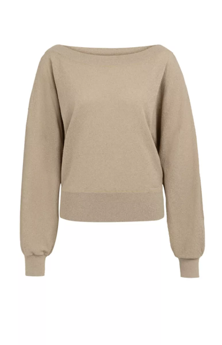 YAYA-Batwing towel knit sweater; Polyester/Viscose; 61104-01-000583-604-61104-BRUIN