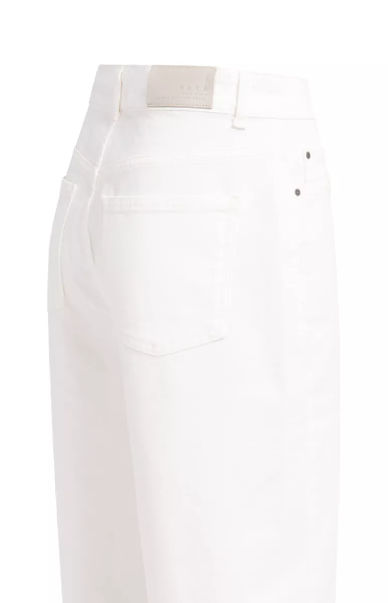 YAYA-High waist barrel jeans; Cotton/Elastane; 99050-01-311152-604-99050-OFF WHITE