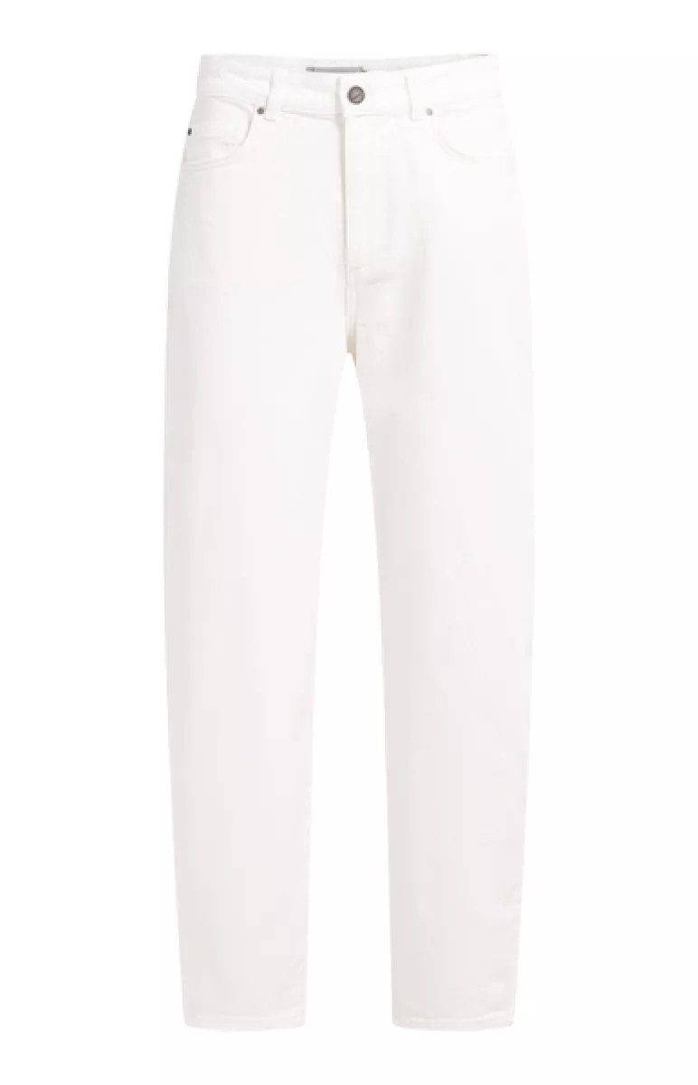 YAYA-High waist barrel jeans; Cotton/Elastane; 99050-01-311152-604-99050-OFF WHITE