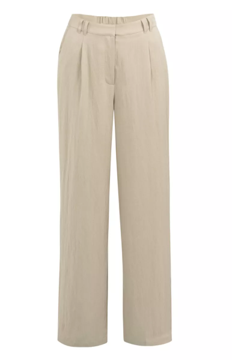 YAYA-Woven wide leg trousers - L32; Lyocell/Rayon Silk/Polyamide; 61104-01-301253-604-61104-BRUIN