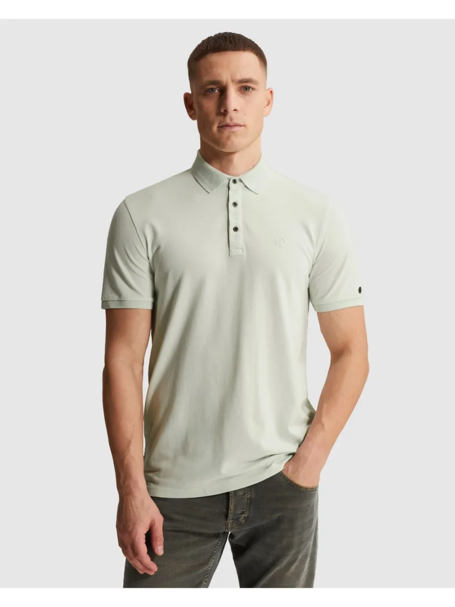 CAST IRON-Short sleeve polo slim fit fine pique es-CPSS2605894-5011 Blue flower-BLAUW