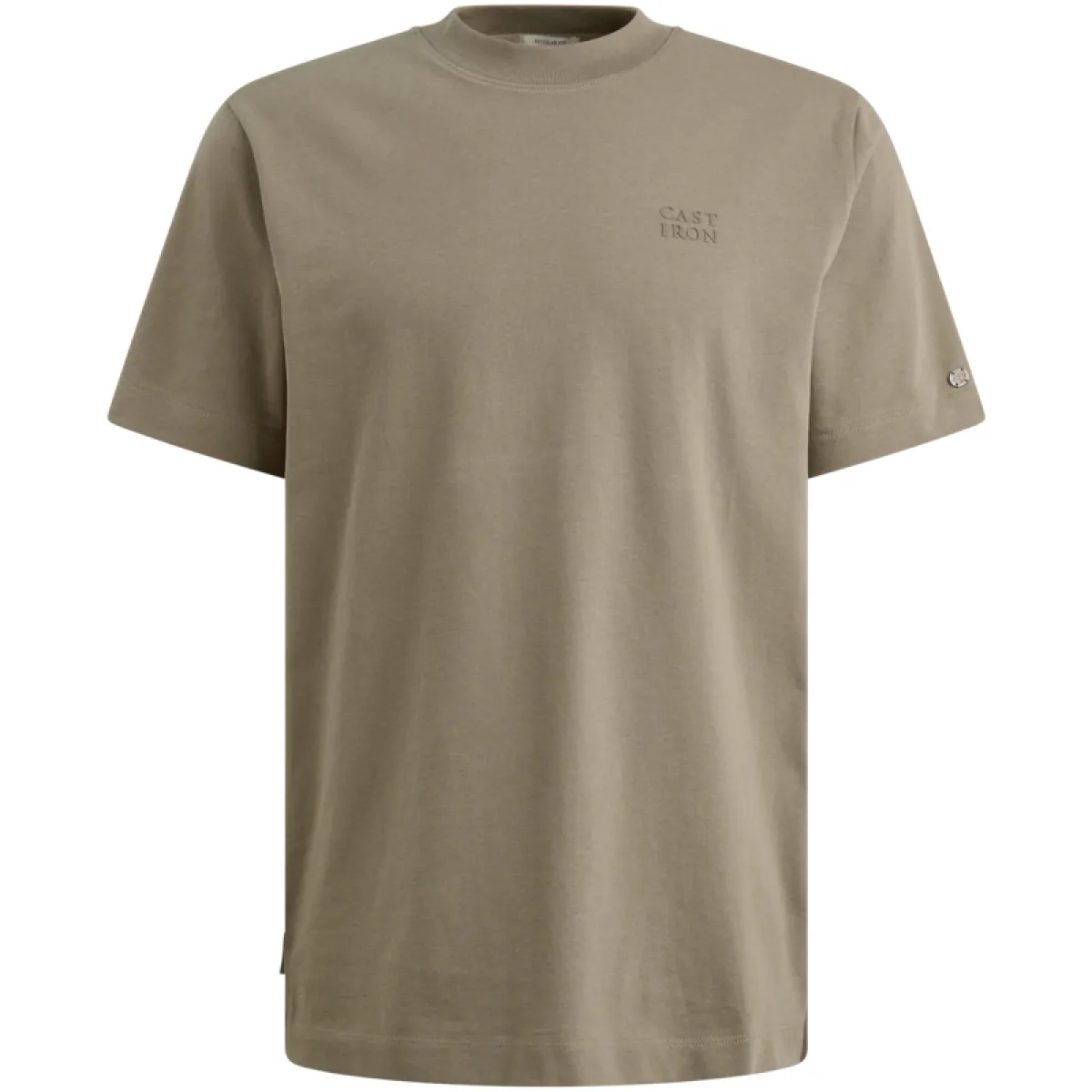 CAST IRON-Short sleeve r-neck regular fit single jersey-CTSS2605587-6148 Vetiver-GROEN