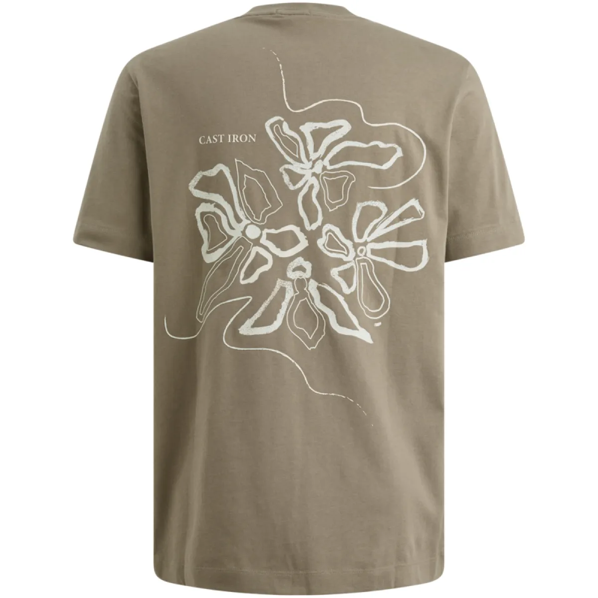 CAST IRON-Short sleeve r-neck regular fit single jersey-CTSS2605587-6148 Vetiver-GROEN