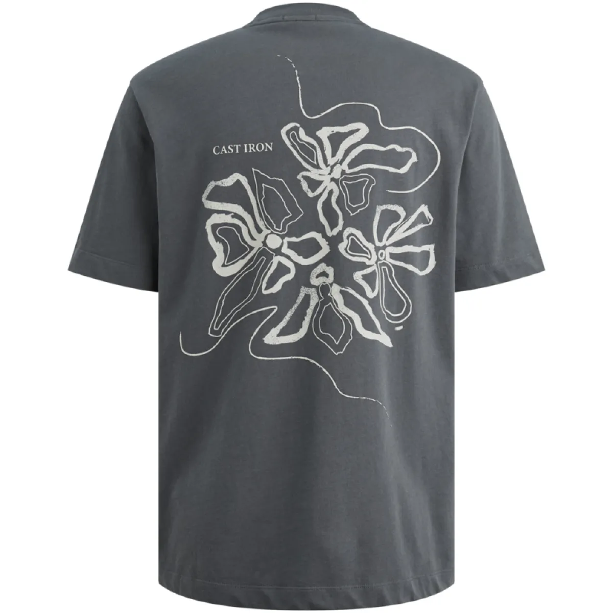 CAST IRON-Short sleeve r-neck regular fit single jersey-CTSS2605587-9117 Turbulence-GRIJS