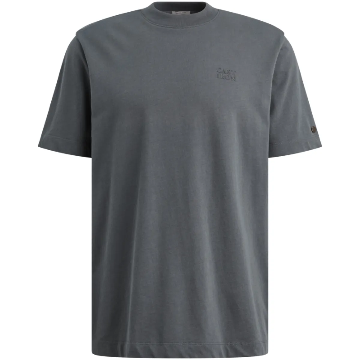 CAST IRON-Short sleeve r-neck regular fit single jersey-CTSS2605587-9117 Turbulence-GRIJS