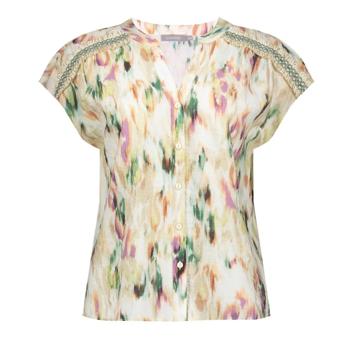 GEISHA-Blouse-63457-20-602 Aqua/sand-AQUA