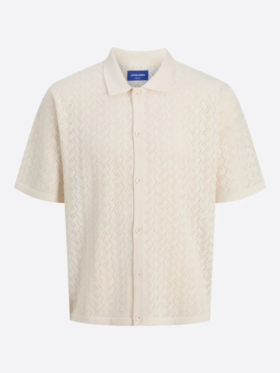 JACK & JONES-JORTYLER KNIT SS POLO SN-12272863-Sea salt-OFF WHITE