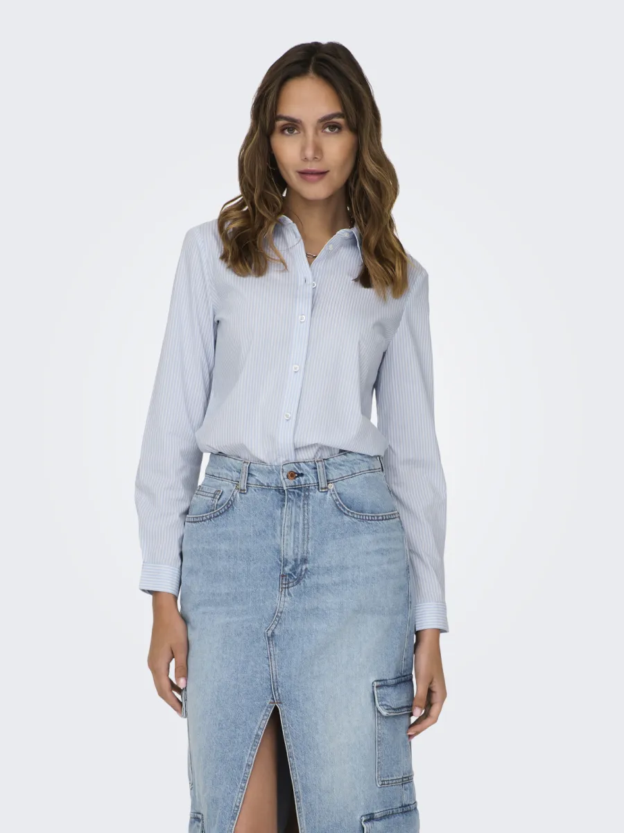 JDY-JDYMIO L/S SHIRT WVN NOOS-15149877-Cashmere Blue-BLUE