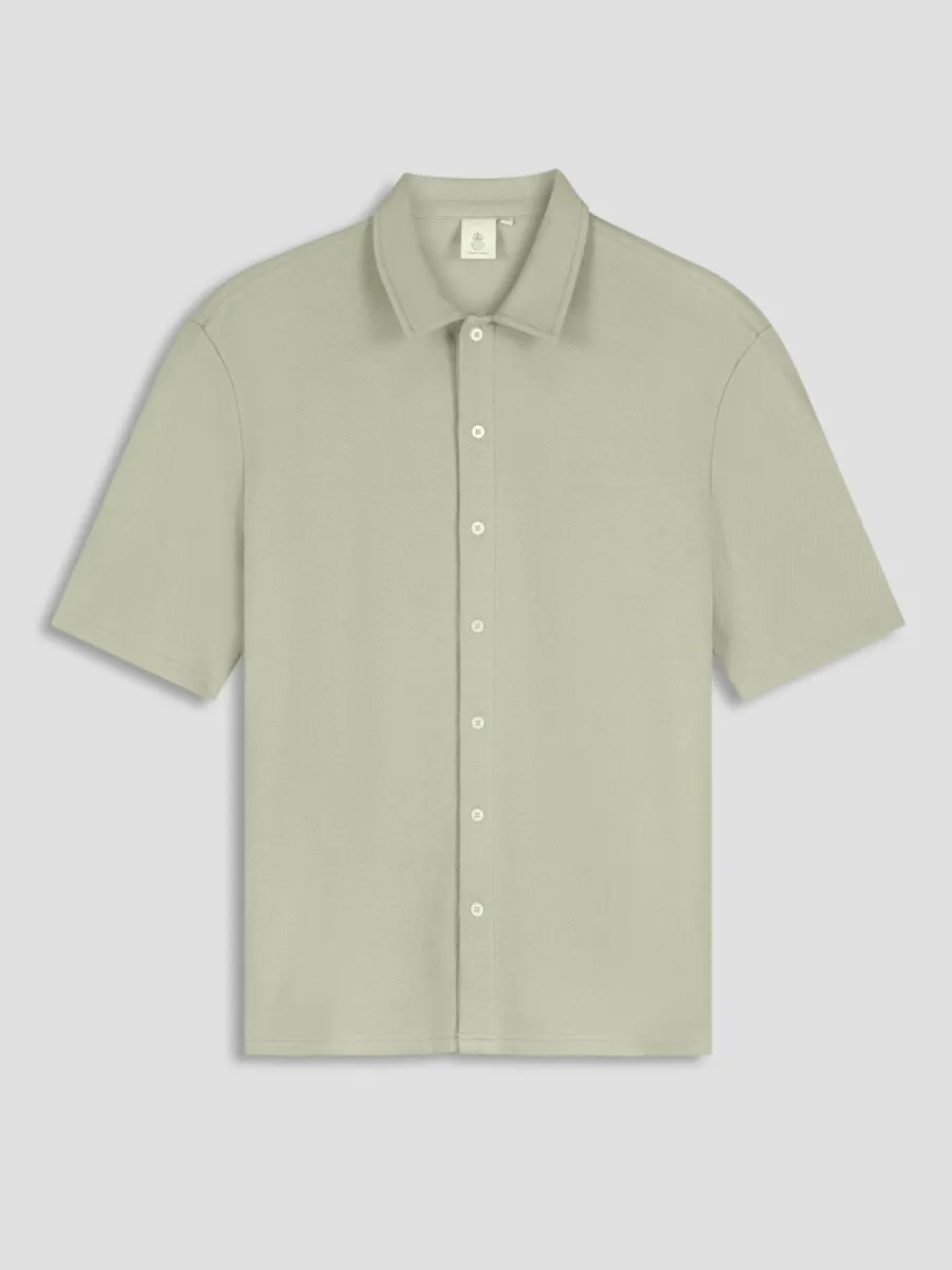 Law of the Sea-Bermuda structured shirt-10428-418 Tea-GROEN