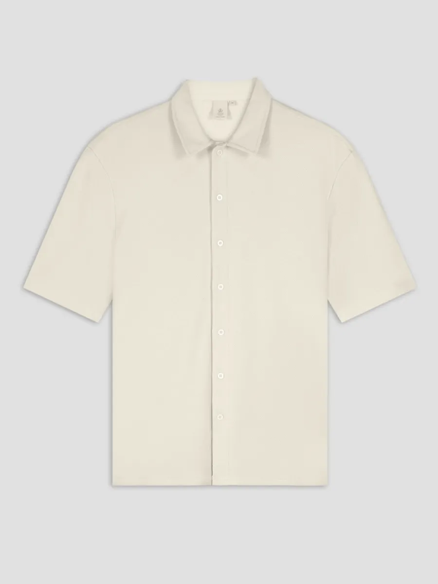 Law of the Sea-Bermuda structured shirt-10428-903 Almond milk-OFF WHITE