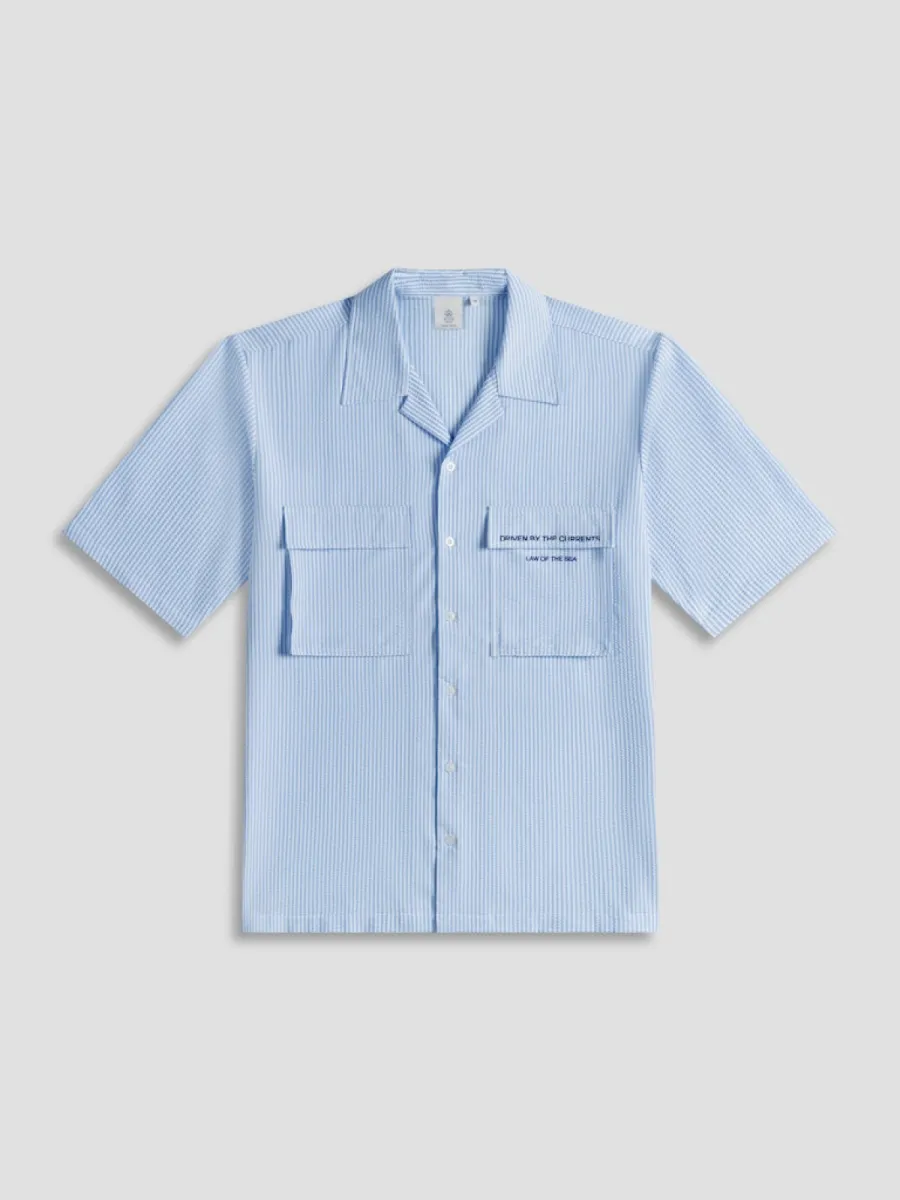 Law of the Sea-Coralyn seersucker striped shirt-10452-311 Nantucket breeze-BLAUW