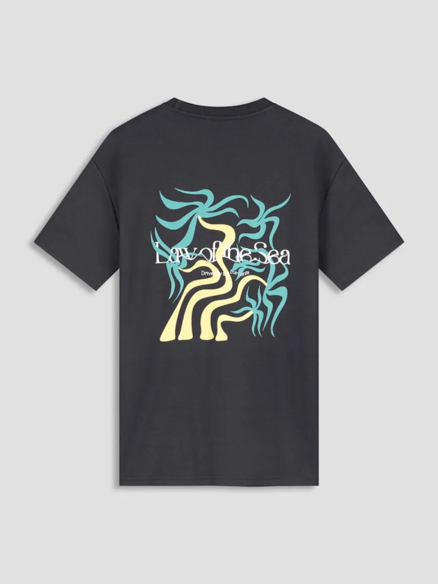 Law of the Sea-Palm sway artwork tee-10439-715 Phantom-DONKER GRIJS/GRAFIET