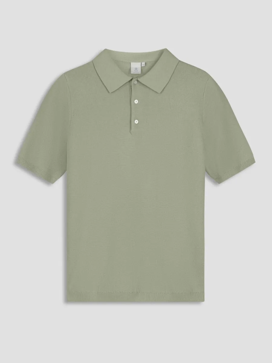 Law of the Sea-Tide milano knitted polo-10434-418 Tea-GROEN
