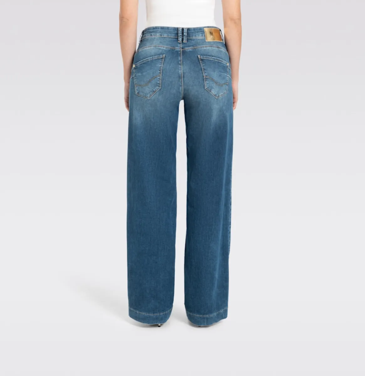 MAC-RICH PALAZZO; 4; D585; Trousers MAC Ladies-0391L523390-D585 Navy heavy wash-NAVY