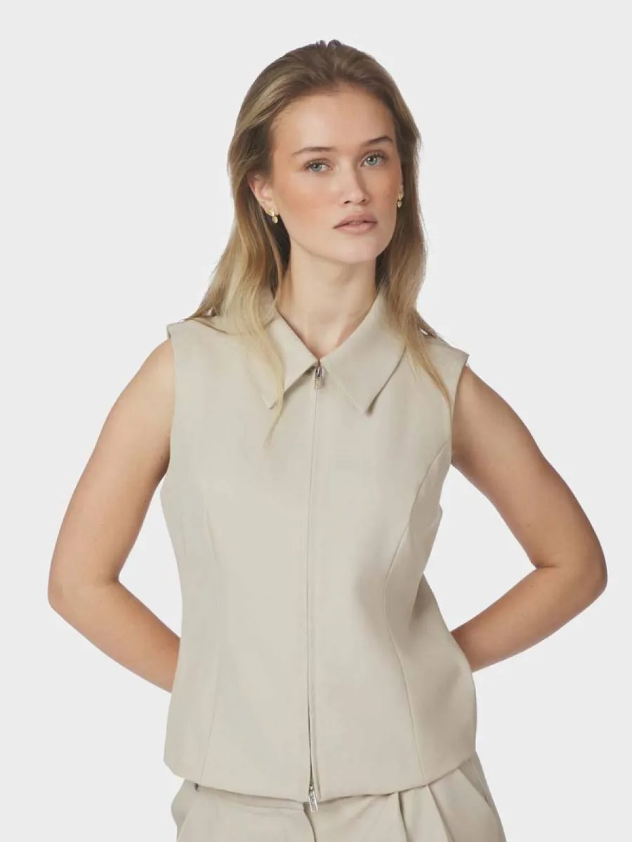 Neo Noir-Annabella Structure Waistcoat-165355-122 Creme-CREME
