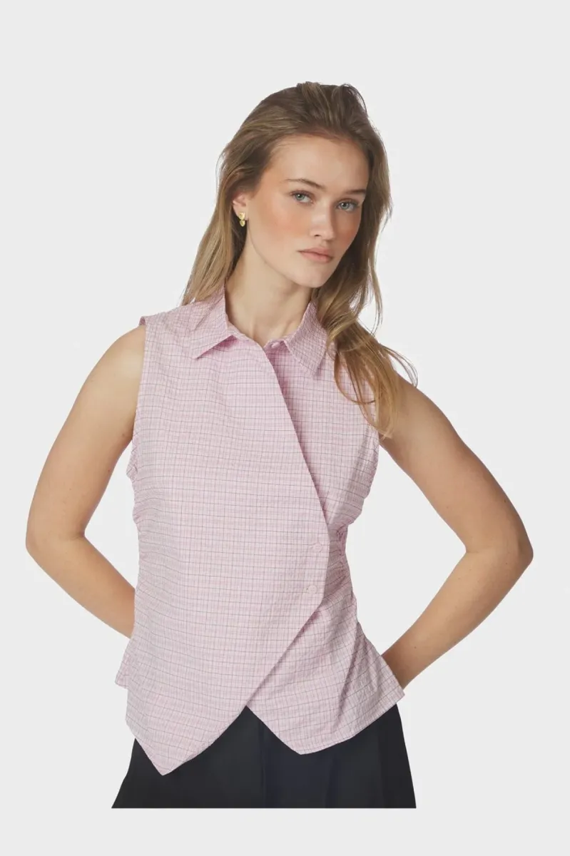 Neo Noir-Celest Check Top-169021-754 Light Pink-LICHT ROSE