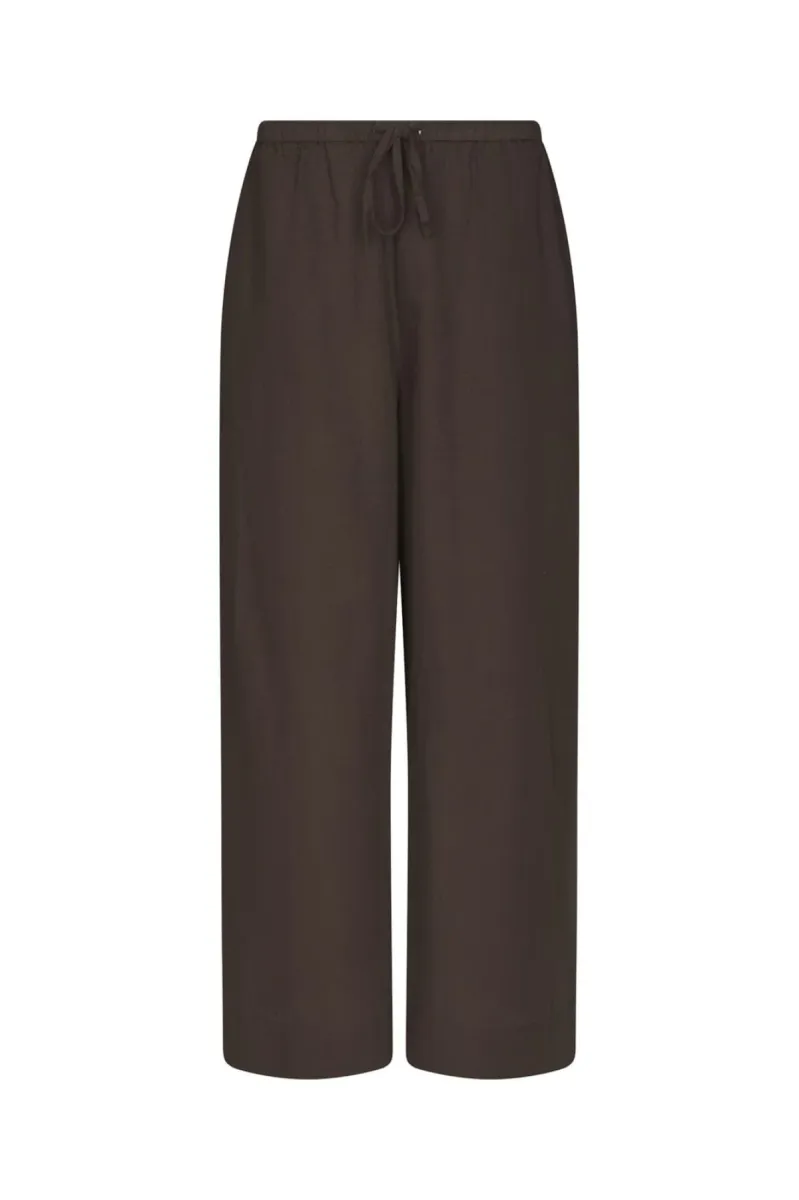 Neo Noir-Heifa Linen Pants-167698-676 Dark Brown-DONKER BRUIN