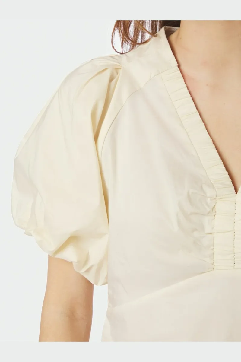 Neo Noir-Irina Poplin Blouse-162219-416 Butter Yellow-VANILLE