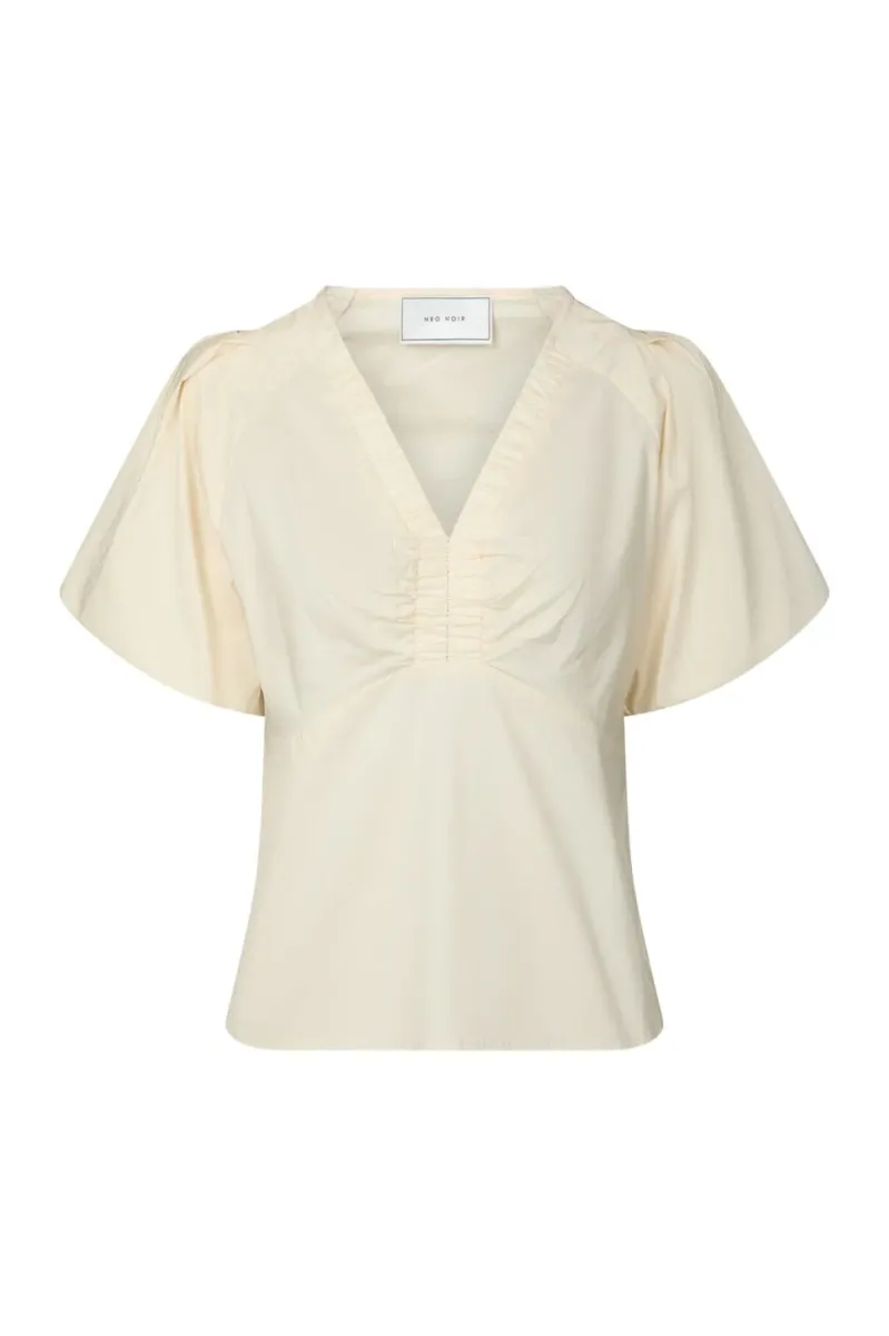 Neo Noir-Irina Poplin Blouse-162219-416 Butter Yellow-VANILLE