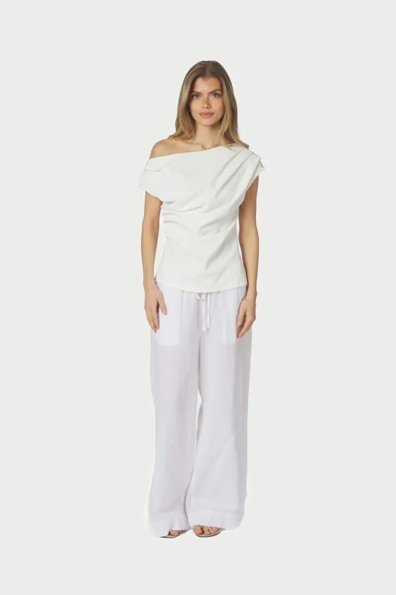 Neo Noir-Mabelle Drapy Top-168038-120 White-WIT