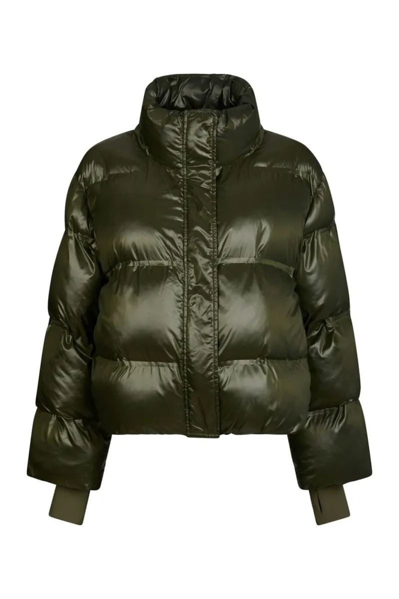 Neo Noir-Rhea Shiny Puffer Jacket-165094-605 Olive-OLIJF