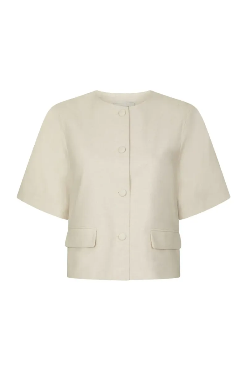 Neo Noir-Rory Linen Blouse-169243-122 Creme-CREME
