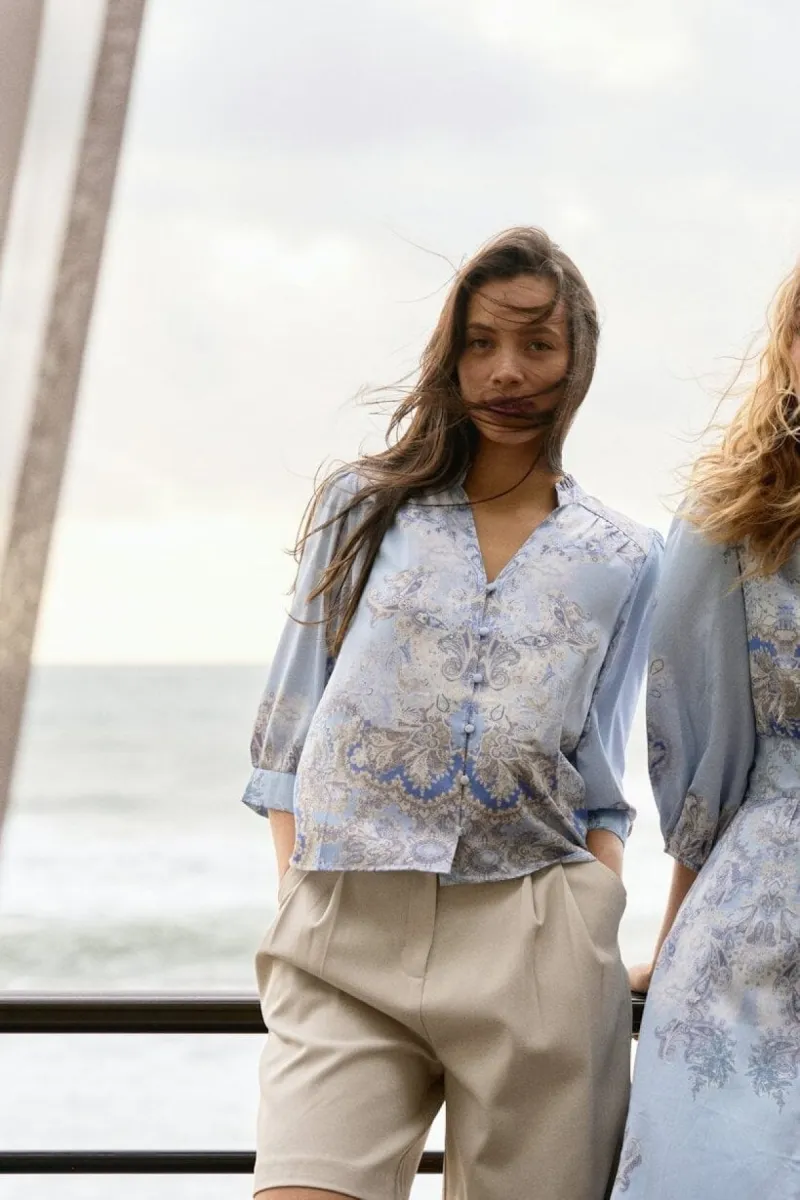 Neo Noir-Roselle Artist Paisley Blouse-165558-145 Light Blue-LICHT BLAUW