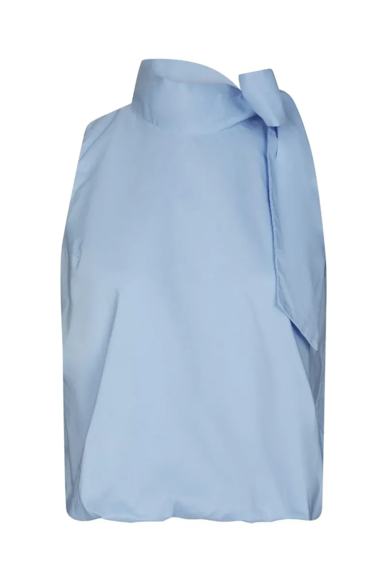 Neo Noir-Veda Poplin Top-168463-145 Light Blue-LICHT BLAUW