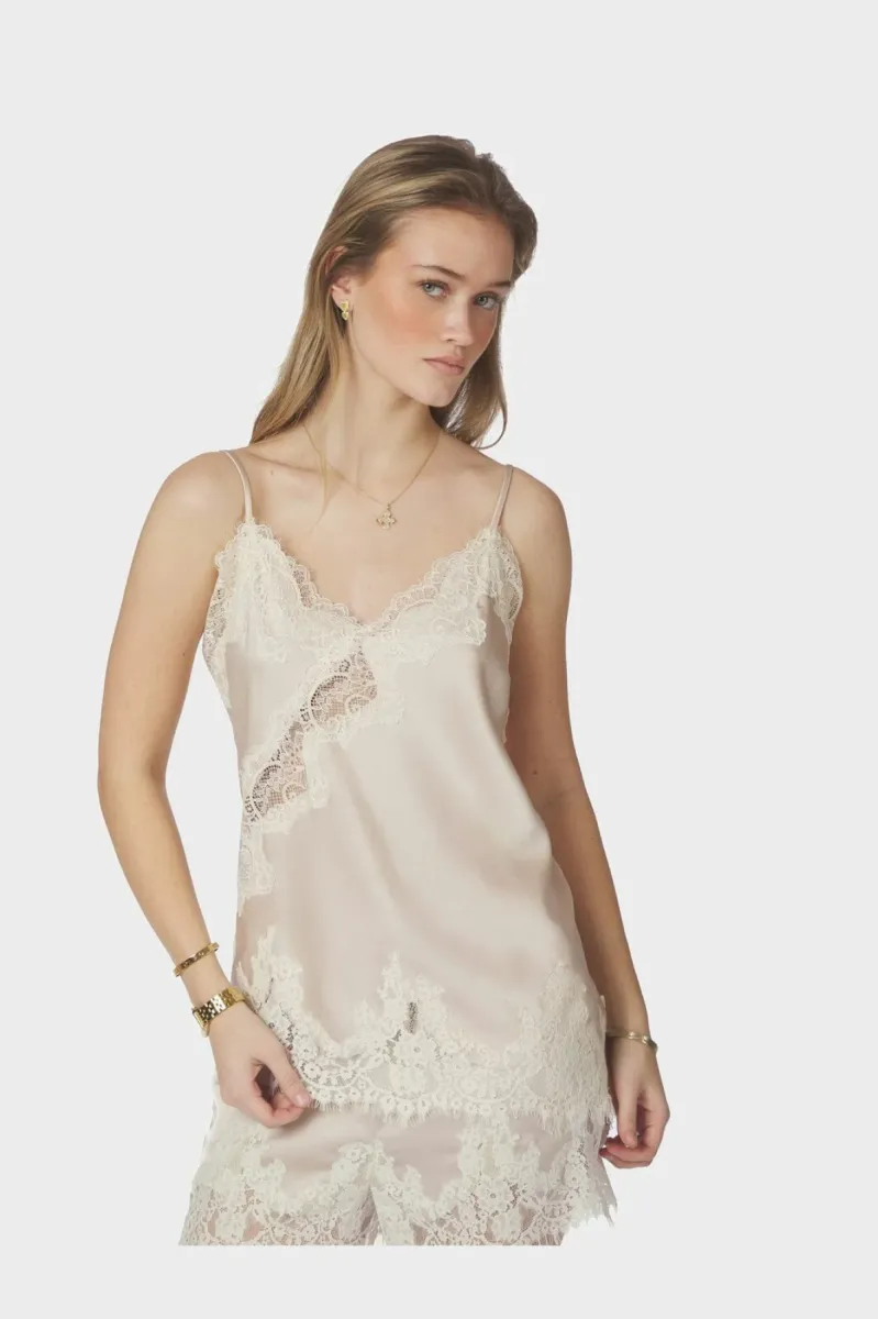Neo Noir-Viole Lace Top-167409-720 Champagne-CHAMPAGNE