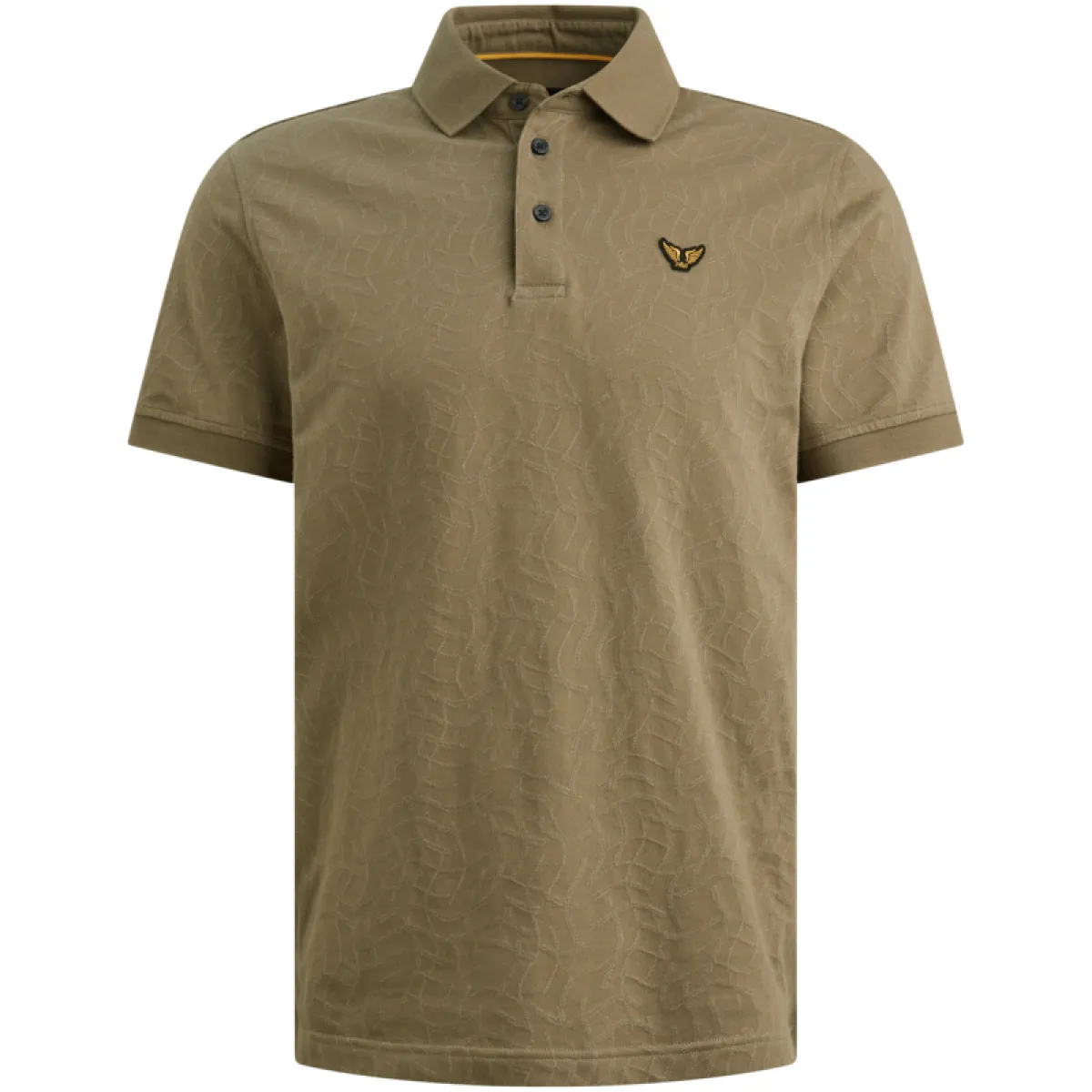 PME LEGEND-Short sleeve polo jersey jacquard-PPSS2605860-6389 Dusky green-BLAUW