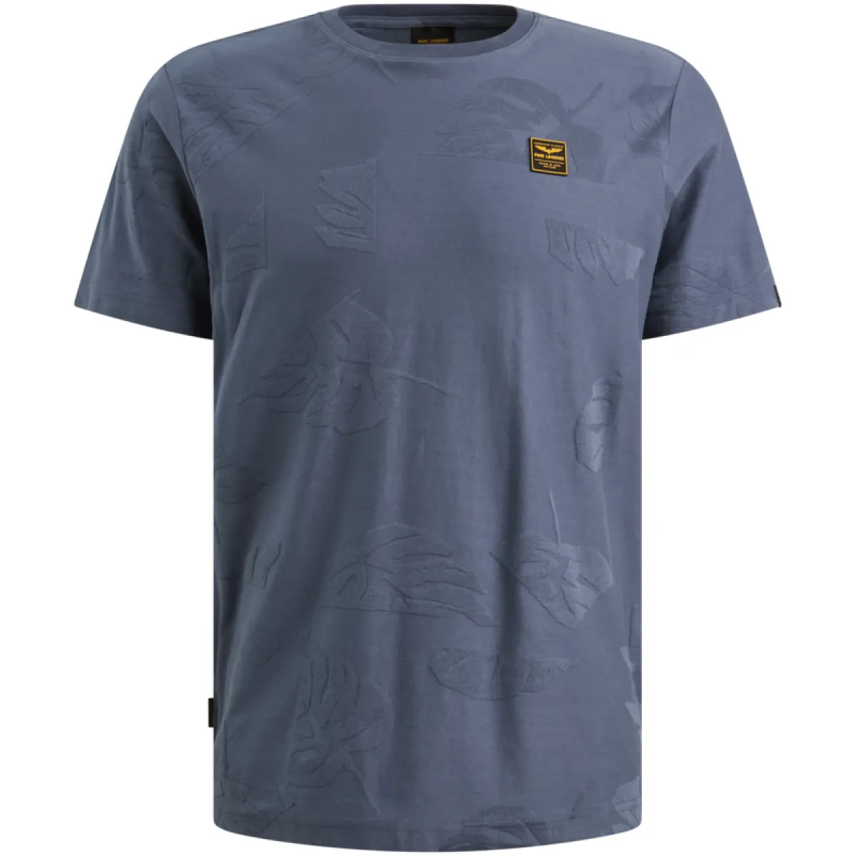 PME LEGEND-Short sleeve r-neck jacquard jersey-PTSS2605591-5301 Vintage indigo-INDIGO
