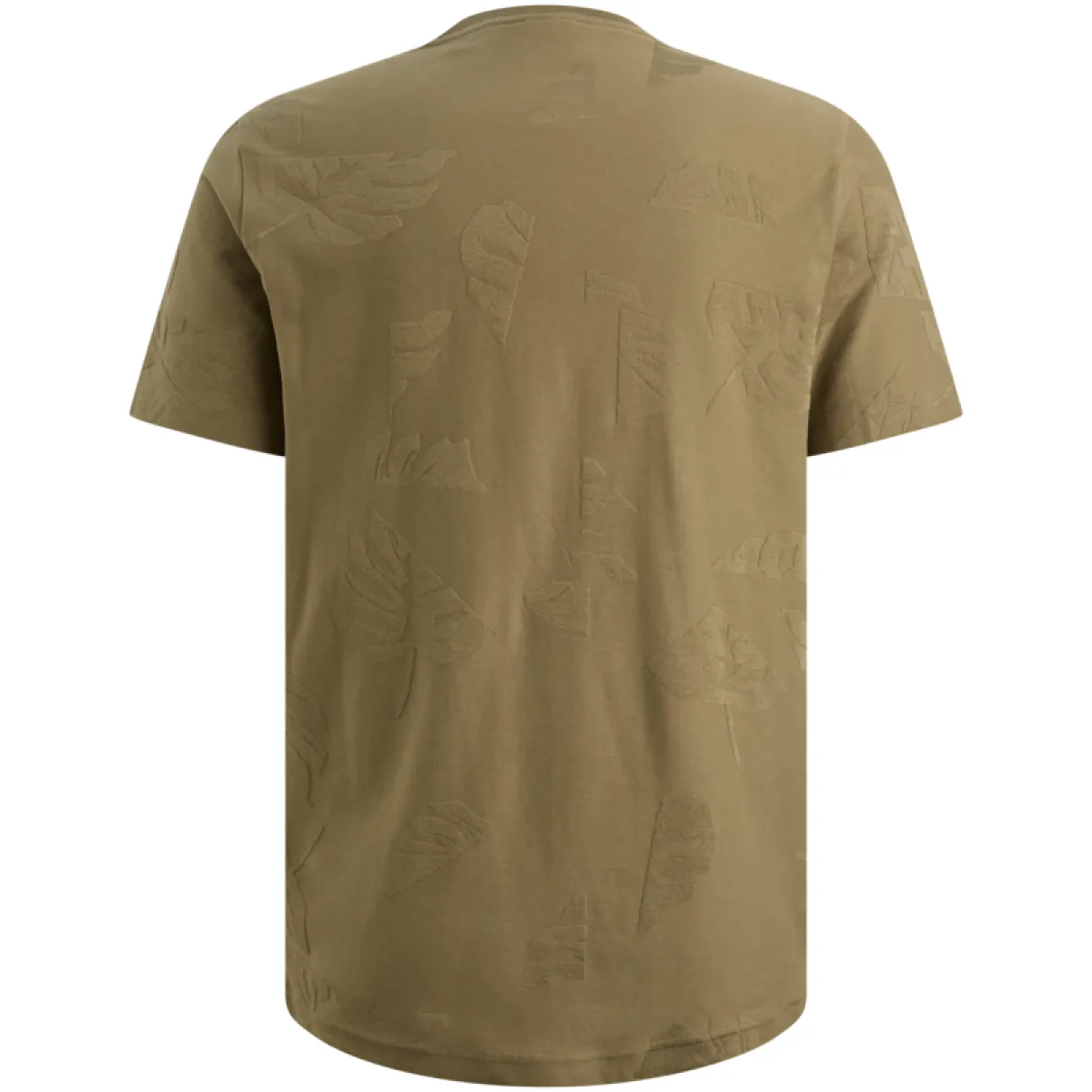 PME LEGEND-Short sleeve r-neck jacquard jersey-PTSS2605591-6389 Dusky green-GROEN
