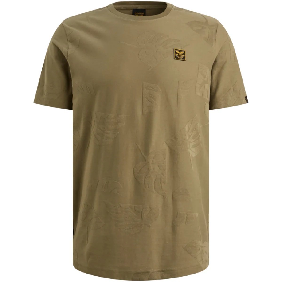 PME LEGEND-Short sleeve r-neck jacquard jersey-PTSS2605591-6389 Dusky green-GROEN