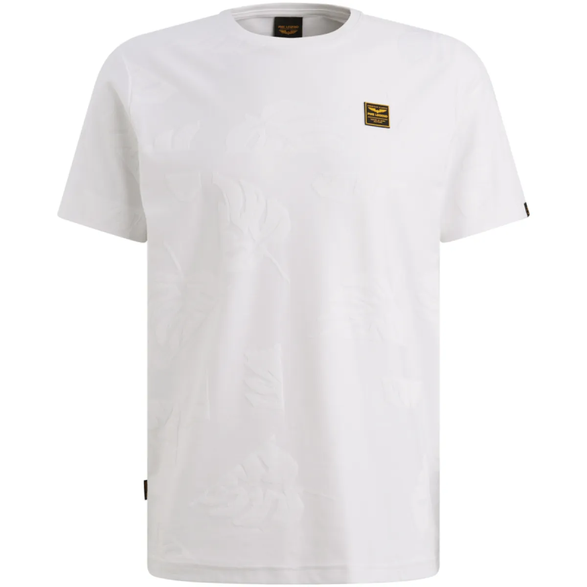 PME LEGEND-Short sleeve r-neck jacquard jersey-PTSS2605591-7001 Egret-OFF WHITE