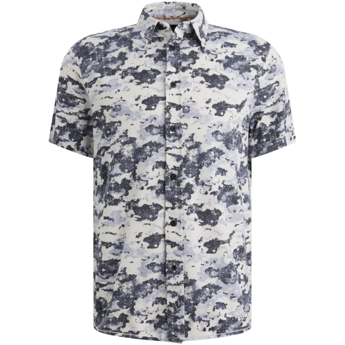PME LEGEND-Short Sleeve Shirt Print on pique-PSIS2605232-5301 Vintage indigo-INDIGO