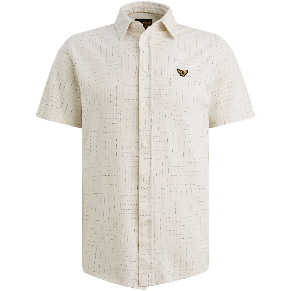 PME LEGEND-Short Sleeve Shirt Print on pique-PSIS2605240-7001 Egret-OFF WHITE