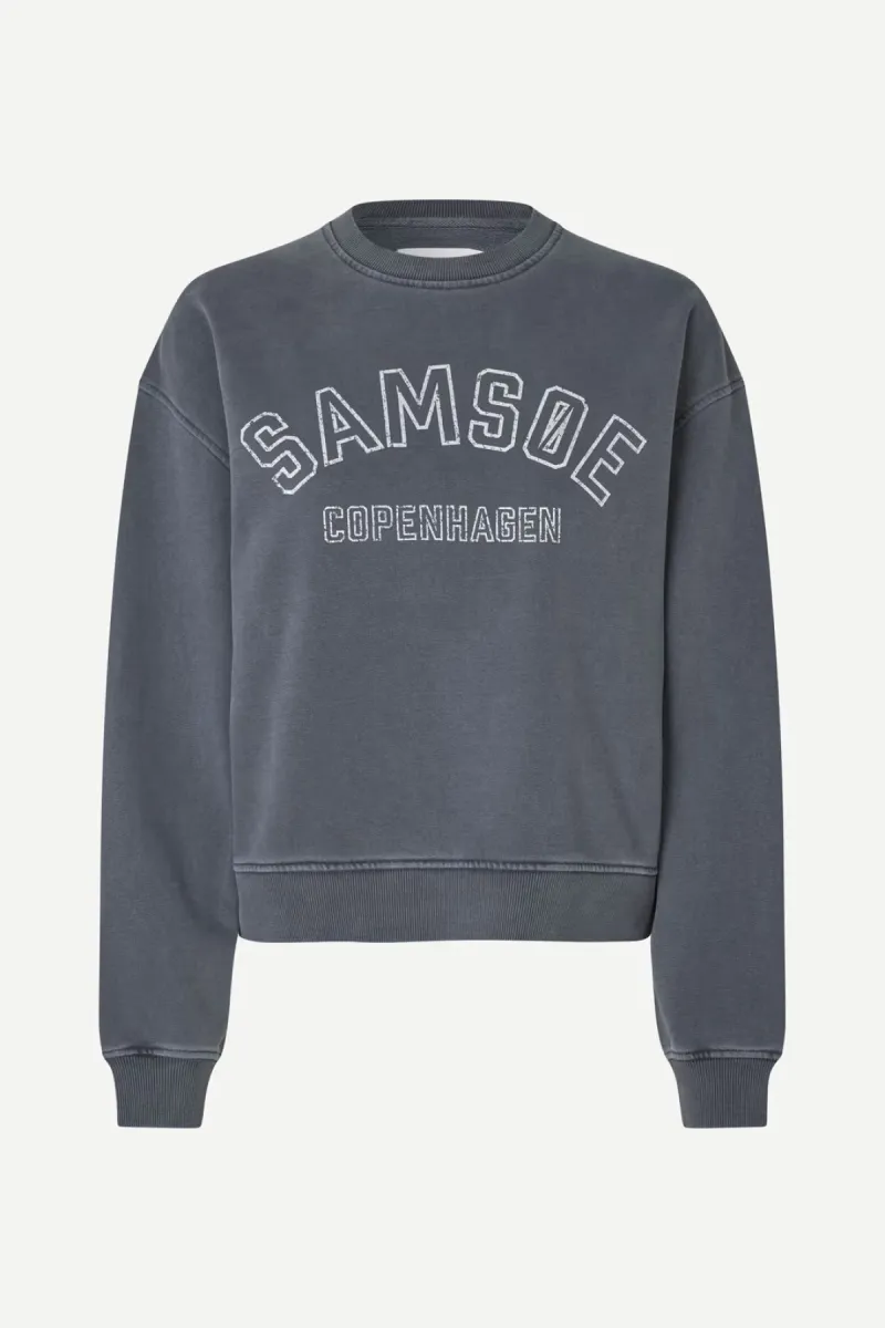 Samsoe Samsoe-Savan sweat 15697-F10000056-CLR002780 Ombre blue pigment-BLAUW
