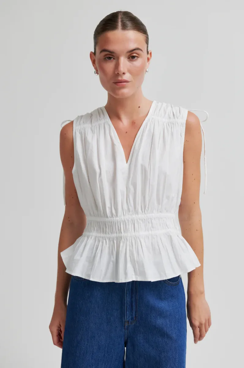 Second Female-Top-Capri Top-1001 White-WIT