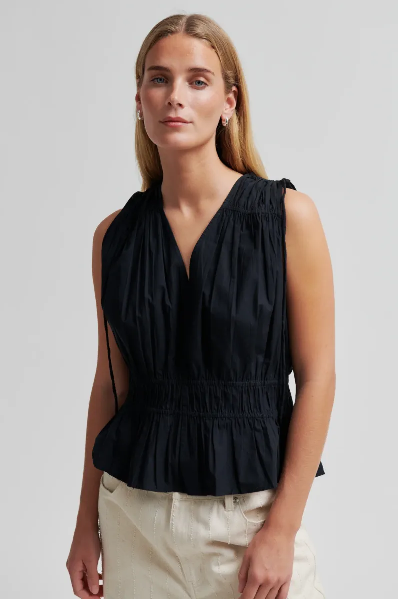 Second Female-Top-Capri Top-8001 Black-BLACK