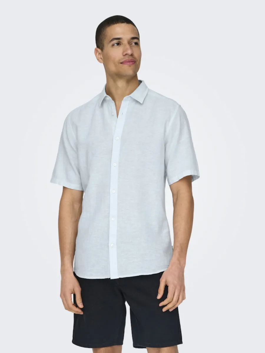 SONS-ONSCAIDEN LIFE SS SOLID LINEN BLEND-22009885-Cashmere blue-BLUE
