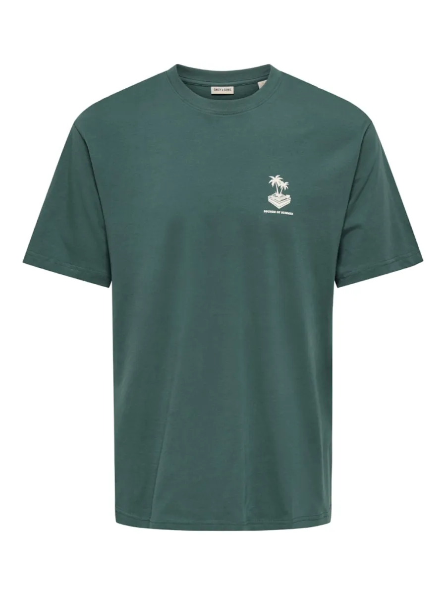 SONS-ONSVIBES LIFE RLX SS TEE CS-22039617-Mallard green-GROEN