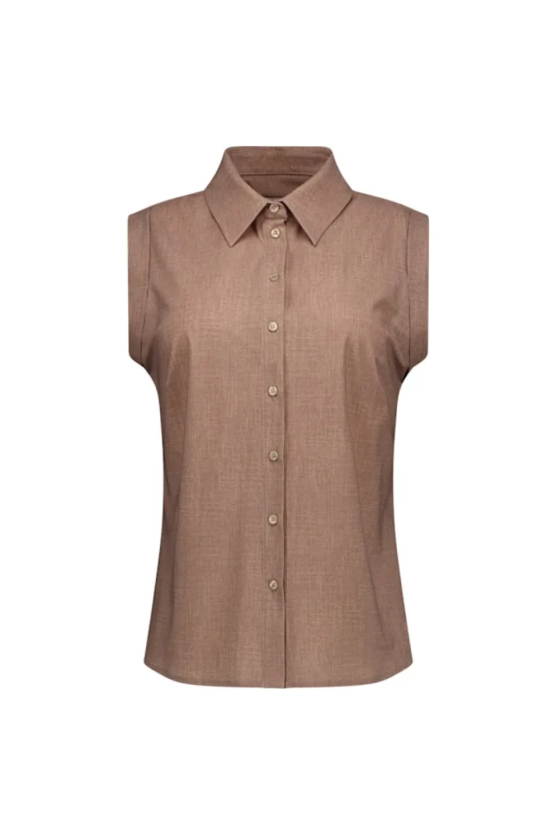 STUDIO ANNELOES-Georgie linnen look blouse-13857-2200 Latte-CAFE