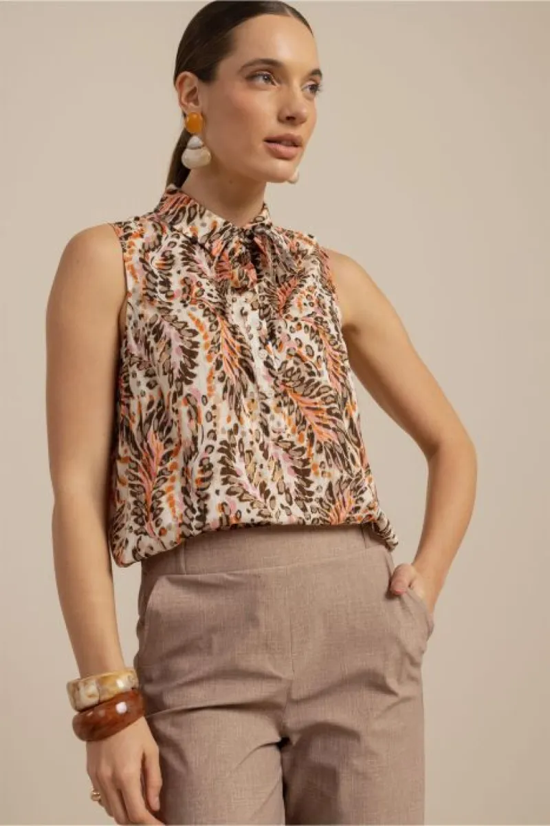 STUDIO ANNELOES-Kimmy feather blouse-13866-9997 Multi color-MULTICOLOR