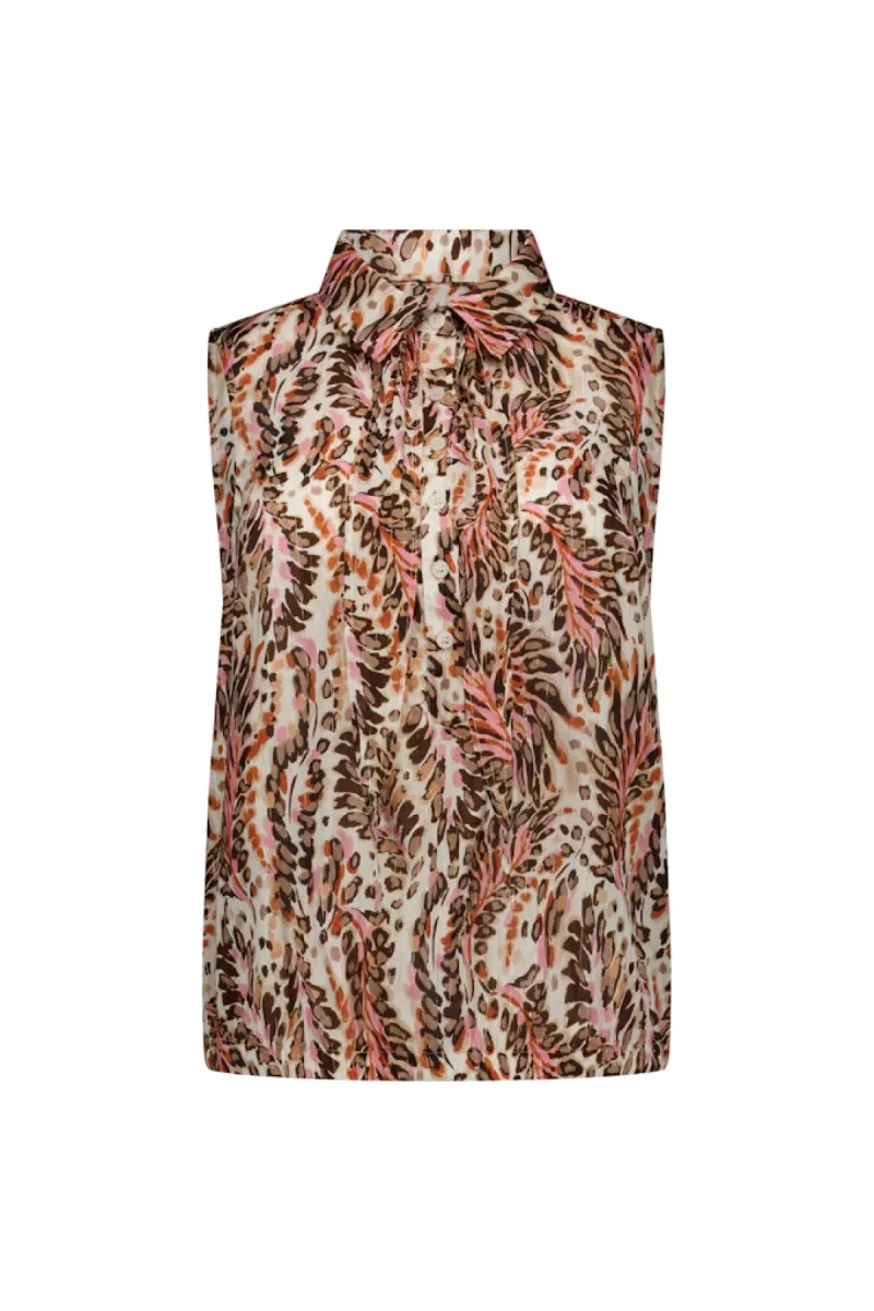 STUDIO ANNELOES-Kimmy feather blouse-13866-9997 Multi color-MULTICOLOR