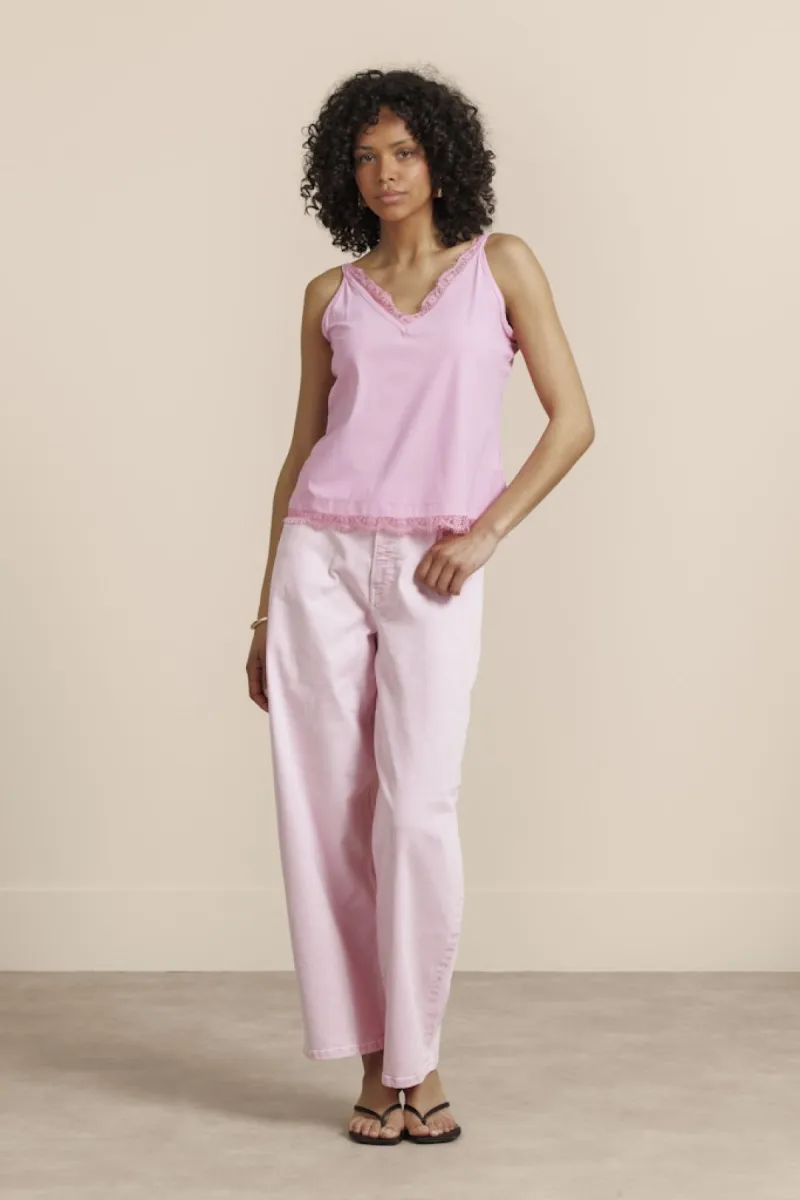 STUDIO ANNELOES-Mitzie lace top-13852-4400 Pop pink-ROSE