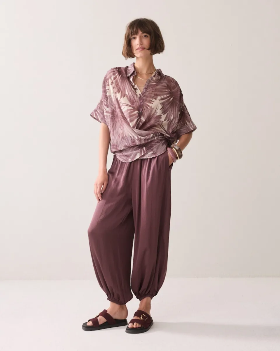 Summum-Blouse flowers all over-2s3481-12450-334 Deep fig-PAARS