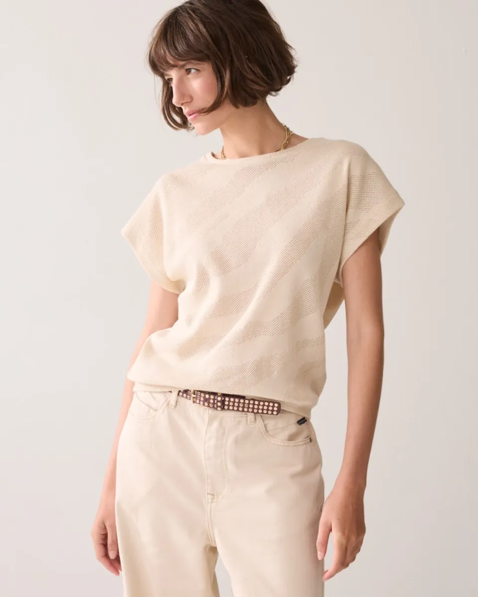 Summum-Top camou gauze-3s5323-30788-702 Pebble beige-BEIGE