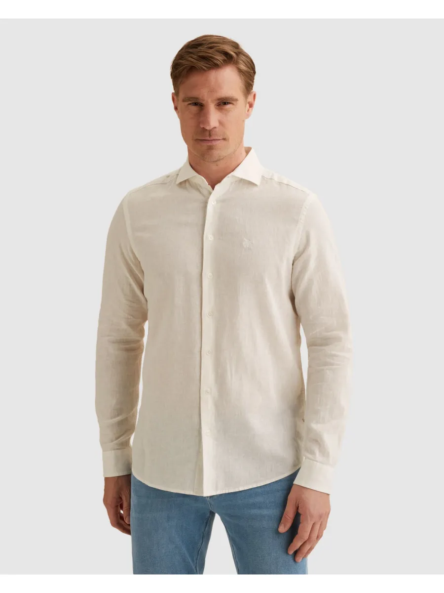 Vanguard-Long sleeve shirt Linen cotton ble-VSI2604259-7004 Cloud dancer-CREME